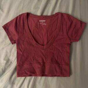 Garage burgundy seamless xs crop top